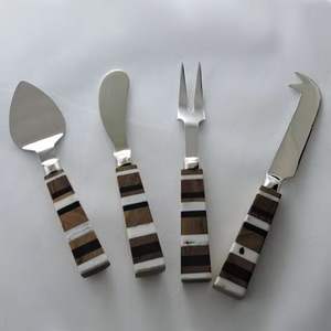 Poignée en résine époxy de haute qualité et lame en acier inoxydable avec couverts de cuisine au beurre poli et dessus de table - Product Image 2