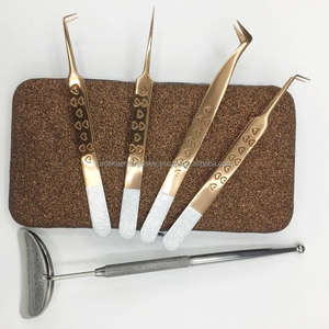 Pinzas Profesionales Personalizables Antiestáticas de Precisión para Pestañas, Acero Inoxidable, Oro Rosa, Plata, Punta de Fibra Brillante - Product Image 4