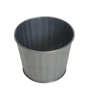 Maceta de Metal Galvanizado Sostenible con Diseño Moderno Acanalado |   Maceta Decorativa para Interiores y Exteriores, Duradera y Moderna - Product Image 2