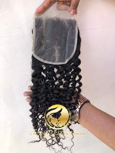 Extensions de cheveux crépus bouclés 5x5 HD Remy, extensions de cheveux vierges indiennes de haute qualité, fermeture en dentelle transparente, exportation de fournisseur, 100%, vente en gros - Product Image 4