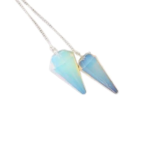 Péndulo de opalito de alta calidad, piedra preciosa de cristal Natural, cono facetado, Péndulo de radiestesia para péndulos curativos de Reiki a la venta - Product Image 1