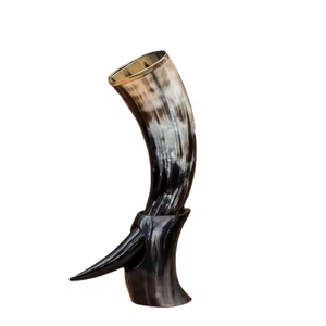 Viking <b>Drinking</b> Horns with <b>Stand</b> Polished Buffalo Horns Indian Manufacturer Exporter Wholesale Price - Product Image 1