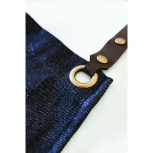 Tablier de barbecue réutilisable pour enfants Detroit Cowboy en denim durable brodé PE PU pour le nettoyage, la peinture, les mariages et Noël - Product Image 3