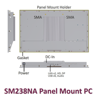 PC Panel Mount Industri 21.5" 1920x1080 Layar Sentuh IP67 Tahan Air Penyimpanan SSD+HDD CPU Intel RAM 8GB/16GB/32GB Garansi 1 Tahun