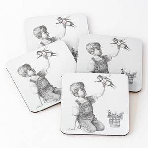 Custom Shaped Cup <b>Coasters</b> <b>Set</b> Printed Acacia Wood Handcrafted for Home <b>and</b> Office Decoration at SCI From India - Product Image 2