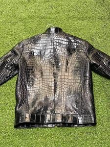 แจ็คเก็ตหนังลายจระเข้สำหรับผู้ชาย ทำด้วยมือ หนังแท้ ขายส่ง - Product Image 2