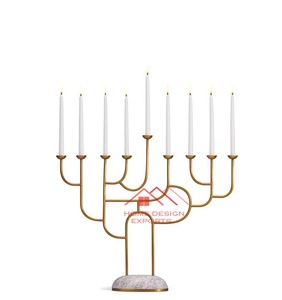 Religious Decor Menorah <b>Candle</b> Holder for Home Decor Metal Wedding <b>Candle</b> Stand <b>Dinner</b> Decor and Dinning - Product Image 1