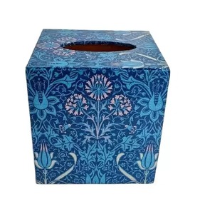 Porte-serviettes de boîte à mouchoirs en bois avec finition naturelle Lot de deux pour usage quotidien décoratif de table de restaurant d'hôtel - Product Image 4