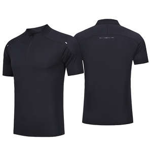 Polos de manga corta de verano suaves de alta calidad para hombres, camisetas de entrenamiento de diseño básico con cuello simulado informal con cremallera de cuarto - Product Image 2