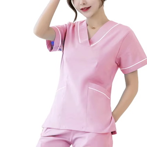 Ensemble d'uniformes médicaux unisexes, haut et pantalon, uniforme chirurgical en coton 100% tricoté pour hommes et femmes, usage hospitalier - Product Image 5