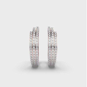 Boucles d'oreilles clous en or massif 14 carats avec diamants, vente en gros |   Diamants ronds de culture |   Bijoux élégants pour femmes - Product Image 5