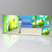 Boîte à lumière LED modulaire en aluminium portable avec logo personnalisé réutilisable JC pour stand d'exposition commerciale