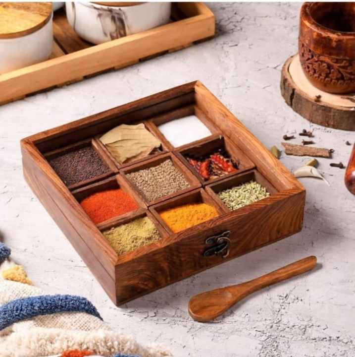High Quality Wooden Kitchen Spice Rack Container Box Home Storage for ...