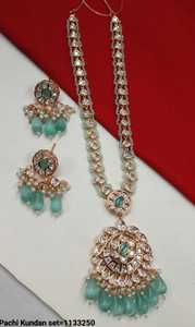 JOYERÍA DE COBRE TRADICIONAL Y DE MODA INDIA CONJUNTO DE JOYERÍA DE BODA NOVIA PARA MUJER CONJUNTO DE PENDIENTES Y COLLAR - Product Image 3