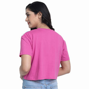 Venta al por mayor mujeres recortadas Tops Tee Unisex 100% algodón verano Slim Fit manga corta chica cuello redondo Camiseta blusa camisetas sin mangas para dama - Product Image 2