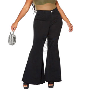 Women's Vintage Mid Waist Knitted Denim Flare Pants Elastic <b>Tight</b> Eco-Friendly Breathable Summer Casual Jeans - Product Image 5