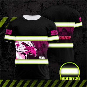 Nouveaux vêtements de travail à sublimation personnalisée pour hommes Style aigle Sécurité Construction extérieure Tee Shirt Réfléchissant Polyester Coton Logo - Product Image 6
