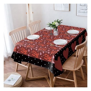 Personalized Trendy Cheap Black <b>Square</b> Shape 100% Organic Cotton GOTS Certified Classic Design High Quality Soft Table Covers - Product Image 4