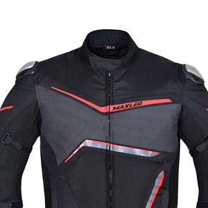 Venta al por mayor CE aprobado hombres transpirable verano motocicleta chaqueta soporte cuello malla motorista equipo de protección patrón decoración frontal - Product Image 3