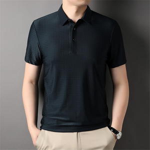 Polo de golf para hombre personalizado OEM logotipo bordado de alta calidad talla grande impresión digital Jacquard liso de alta resolución - Product Image 3