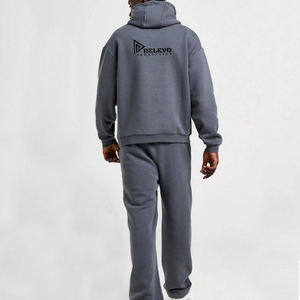 Chándales Deportivos Casuales de Moda para Hombre, 100 % Algodón, 450 g/m², Nuevo Estilo, Ajuste Entallado Personalizado, Color Sólido - Product Image 2