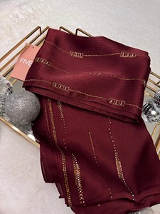 ผ้าคลุมไหล่ขนสัตว์แคชเมียร์ประดับลูกปัดสีแดงม่วงพีชผิวสวยสง่างามชุดแฟชั่นระบายอากาศได้ดีสำหรับเทศกาลฤดูหนาว - Product Image 6