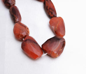 Collar de Cuentas Facetadas de Cornalina, 16 Pulgadas, Cornalina Natural Facetada para la Elaboración de Joyería Fina, Piedra Preciosa - Product Image 2