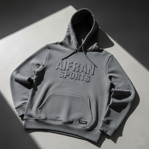 Sudadera con Capucha AIFRAN con Logotipo en Relieve 3D para Hombre, Estilo Urbano, Gruesa, Estampado Abultado, Felpa, Personalizada, de Algodón, para Gimnasio y Deportes - Product Image 1