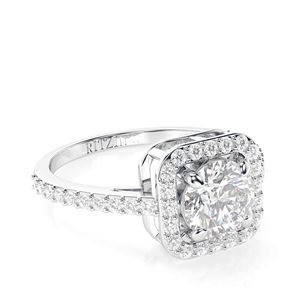 2.00CT Anillo de compromiso de diamante de Halo de corte redondo para mujer - Product Image 6