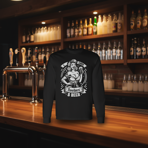 Camiseta de Manga Larga con Estampado Humorístico 'I Love Boobies and Beer', Producto Promocional - Product Image 2