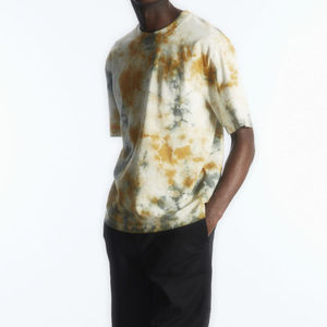 High Quality Plus Size Men's <b>Tie</b>-Dye Tshirt Custom Printing Oversized <b>Knitted</b> Fabric Breathable Plain Blank - Product Image 3