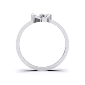 E-F กะรัต/VVS-VS เพชรโมอิสซานไนต์กลมตัดเพชรชุดง่ามแหวนแฟนซีแบบแอบสแตรกสำหรับผู้หญิง0.03กะรัต - Product Image 3