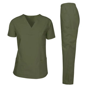 Achetez un ensemble de blouses médicales unisexes, nouvelle arrivée, résistantes aux plis, manches courtes, dernier uniforme d'hôpital pour femme et homme - Product Image 1