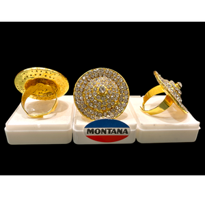 แหวนเพชรไมโครอเมริกันทรงกลมชุบทองมีสไตล์เหมาะสำหรับงานปาร์ตี้งานแต่งงานและสวมใส่ในชีวิตประจำวัน - Product Image 1