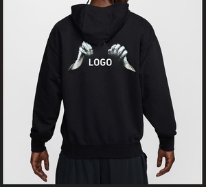 Sudadera con Capucha Negra para Hombre, Estilo Urbano con Gráfico Creativo en la Espalda y Logotipo en la Parte Delantera - Product Image 3