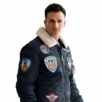 Blouson aviateur classique pour homme avec patchs personnalisés | Blouson de vol style vintage