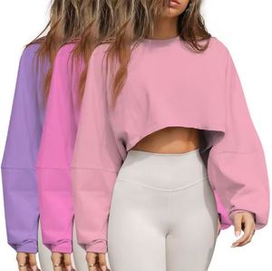 Vente en gros de sweat à capuche court pour femmes design personnalisé OEM qualité d'usine sweat-shirt en coton - Product Image 6
