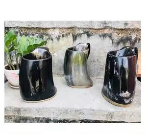 Tasse à corne à boire américaine de style buffle avec poignée Capacité personnalisée écologique polie naturelle pour cadeau d'affaires bière vin - Product Image 5