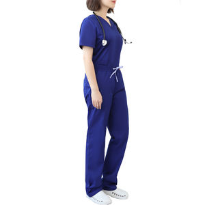 Ensemble de jogging personnalisé en rayonne élasthanne col en V style tricots uniforme d'infirmière de gommage médical pour hôpital grande taille pour femmes - Product Image 6