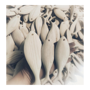 Jouets en bois les plus vendus: jouet de poisson en bois de style vintage pour enfants, poisson en bois coloré naturel/peint pour la décoration - Product Image 1