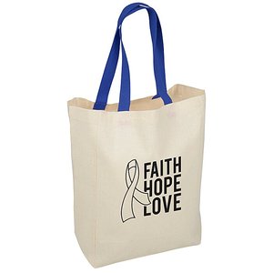 Eco-Friendly Cotton Grocery Tote <b>Bag</b> 24hr Heat Transfer Printed Medium Size with <b>Long</b> Handle for Daily Food Advertising Gift Use - Product Image 1