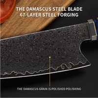 Couteau de chef SCL de luxe de style japonais, 3,9 pouces, en acier carbone Damas poli, écologique, avec manche en bois d'olivier, ambidextre, pour la cuisine