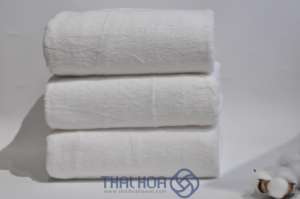 Haute qualité 100% coton 340gsm serviette de bain Rectangle tricoté Textiles de maison couleur unie bonne capacité d'absorption bonne qualité naturel - Product Image 2