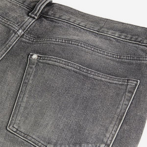 Novedad de verano, pantalones cortos de mezclilla informales elásticos a la moda para hombre, estilo Hip Hop, pantalones vaqueros rectos lavados ligeros, método de tejido de cintura media - Product Image 2