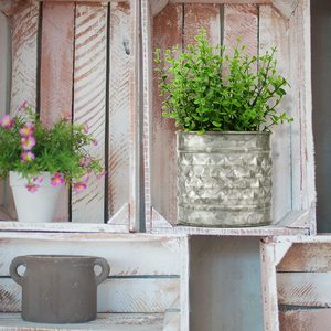 Nueva maceta redonda texturizada de Metal galvanizado para la decoración del patio del jardín del hogar macetas y macetas hechas a mano - Product Image 4