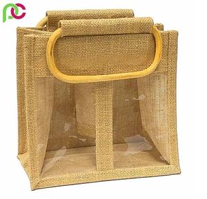 Porte-bouteille réutilisable, robuste, divisé en 4 6 bouteilles, porte-bouteille non tissé, logo de recyclage du vin, sac cadeau pour bouteilles de vin - Product Image 2