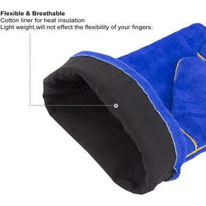 Guantes de Cuero para Soldadura y Barbacoa Resistentes al Calor y al Fuego, Precio de Fábrica, Alta Calidad, Venta al Por Mayor - Product Image 2
