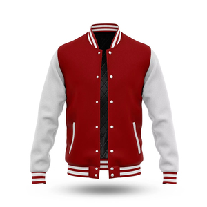 Custom Men's Varsity Jacket Pakistan Made Custom Embroidery Patch <b>Stand</b> Collar Front Logo Breathable & Windproof - Product Image 4