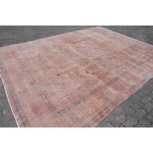 Turkish 9.8x12.1 ft Rug, Vintage Rug, <b>Red</b> Camouflage Rug <b>Wool</b> - Product Image 3