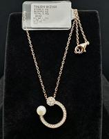 Collier élégant pour femmes en argent 925 plaqué or 18 carats avec zircon CZ et perle blanche, bijoux de mode pour femmes
